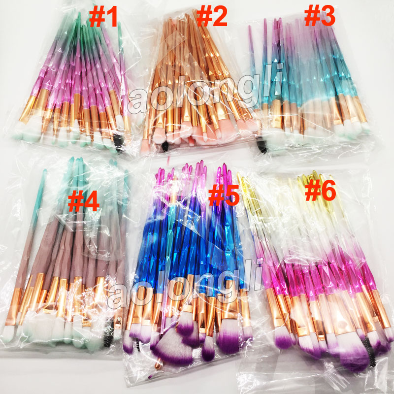 Hot 20pcs/set Diamond Makeup Brushes Sets Eyeshadow Eyelash Lip brush Face Blender Brush Powder Concealer Make Up Brushes Kit Tools mudiwa