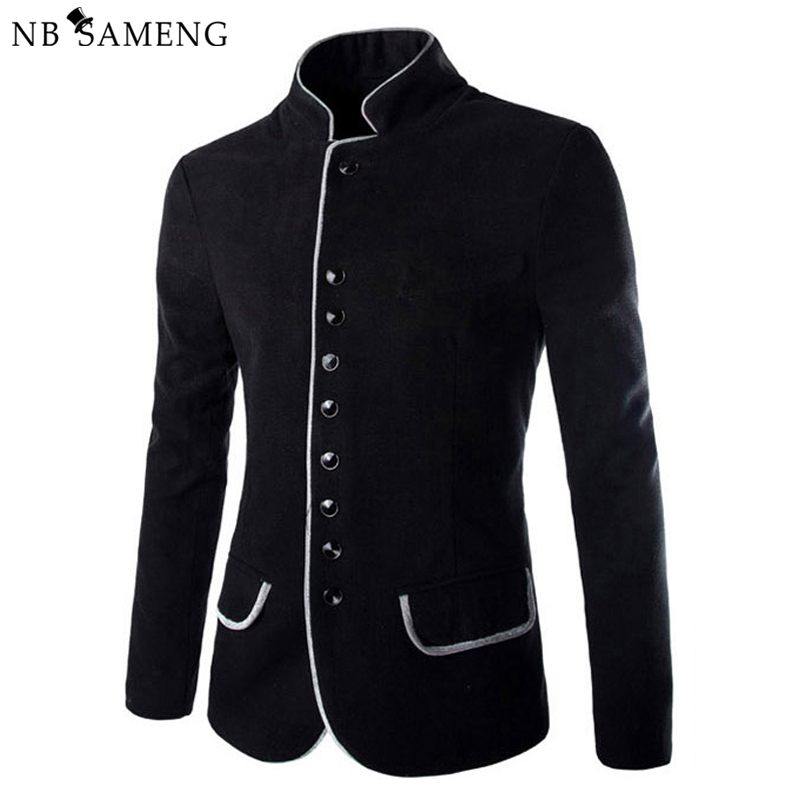 Men's Jackets Luxury Men Jacket High Quality Fashion Stand Collar Wool Mens Blazer Coat Slim Fit Cotton Terno Masculino 13M0603, Black
Men's Jackets Luxury Men Jacket High Quality Fashion Stand Collar Wool Mens Blazer Coat Slim Fit Cotton Terno Masculino 13M0603, Black