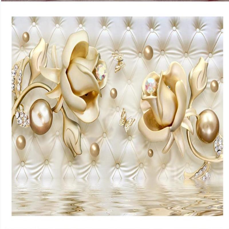 3d stereo golden rose wallpapers soft bag round ball jewelry 3d murals wallpaper for living room, As pic
3d stereo golden rose wallpapers soft bag round ball jewelry 3d murals wallpaper for living room, As pic
