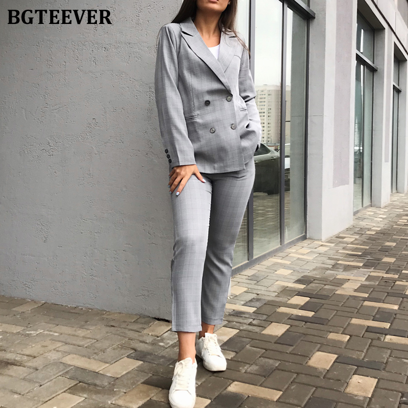 BGTEEVER Vintage Striped Plaid 2 Pieces Women Pant Suits Long Sleeve Single-breasted Suit Jacket & High Waist Pencil Pants 2020, Picture color
BGTEEVER Vintage Striped Plaid 2 Pieces Women Pant Suits Long Sleeve Single-breasted Suit Jacket & High Waist Pencil Pants 2020, Picture color