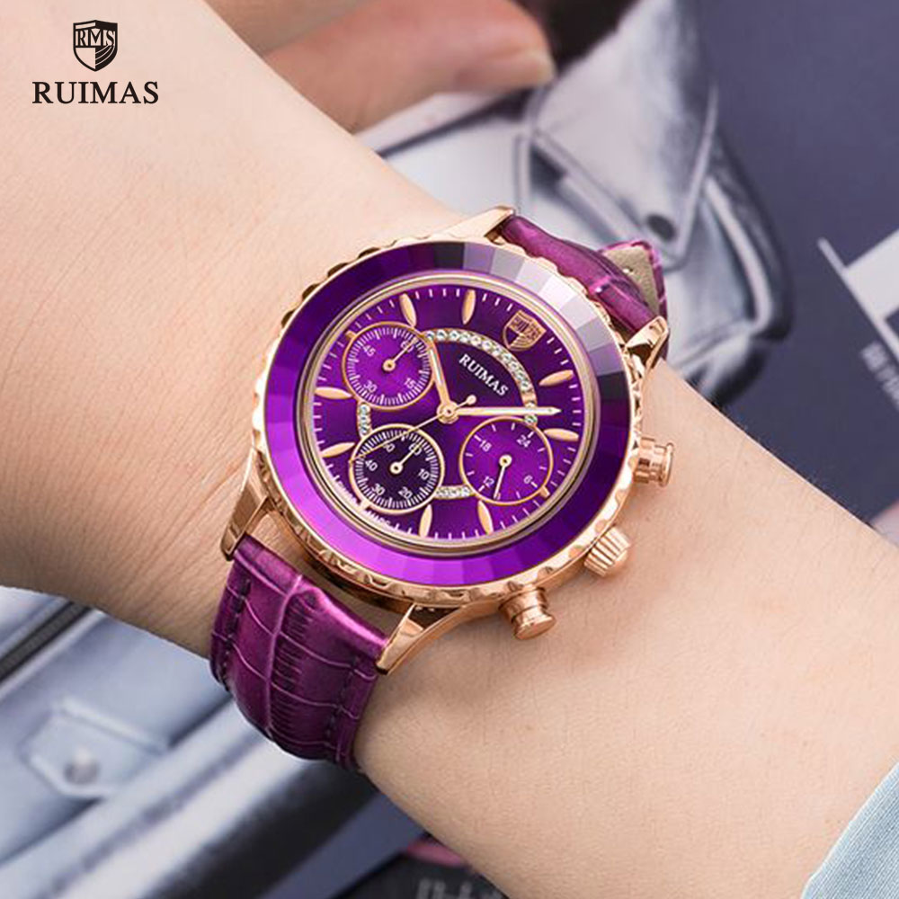 2020 RUIMAS Colored Watches Women Luxury Purple Leather Quartz Watch Ladies Fashion Chronograph Wristwatch Relogio Feminino 592, Slivery;brown
2020 RUIMAS Colored Watches Women Luxury Purple Leather Quartz Watch Ladies Fashion Chronograph Wristwatch Relogio Feminino 592, Slivery;brown