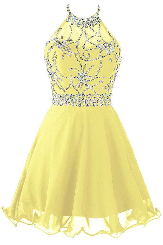 2019 Elegant Scoop Short Chiffon Homecoming Dress Beaded Appliques Prom Graduation Gown Mini Cocktail Party Gown QC1414