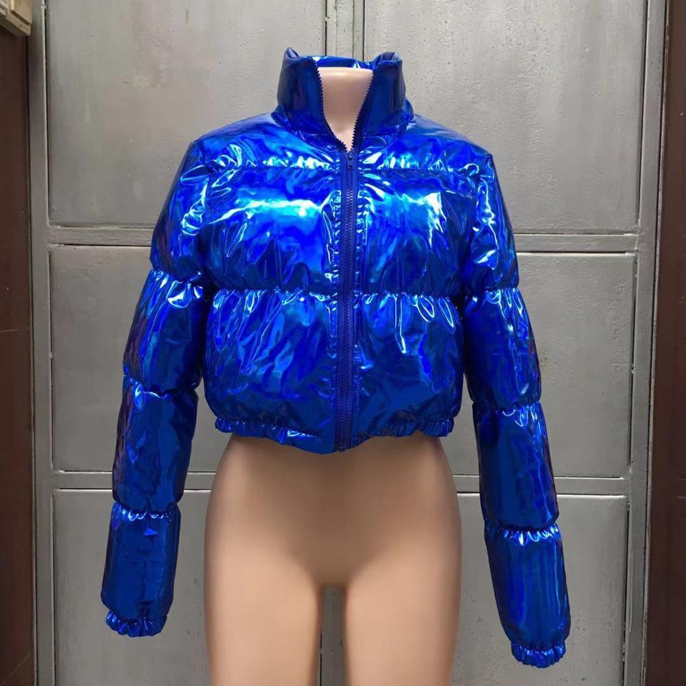 Puffer Cropped Parka Bubble Coat Winter Jacket Women New Fashion Clothing Black Red Yellow Pink Green T200116