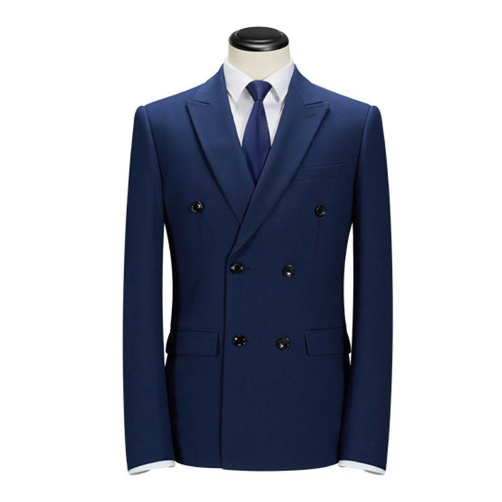 mens suits doublebreasted navy blue suits work office business party 2 piece tuxedos custom made jacket pants