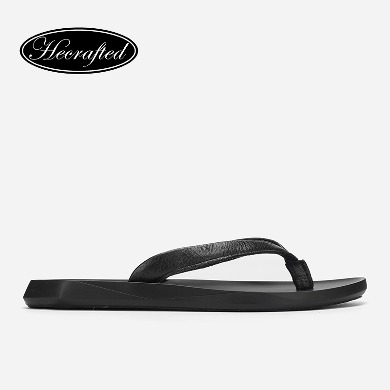 Summer Men Flip Flops leather home bathroom indoor outdoor rubber beach men slippers #T001 Y200107
