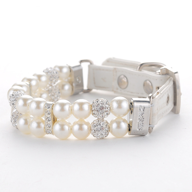 Dog White Bright Leather Pearl Collar Diamond Jewelry Pet Cat Dog Collar Adjustable Dog Cat Accessories Necklace Pet Products
Dog White Bright Leather Pearl Collar Diamond Jewelry Pet Cat Dog Collar Adjustable Dog Cat Accessories Necklace Pet Products