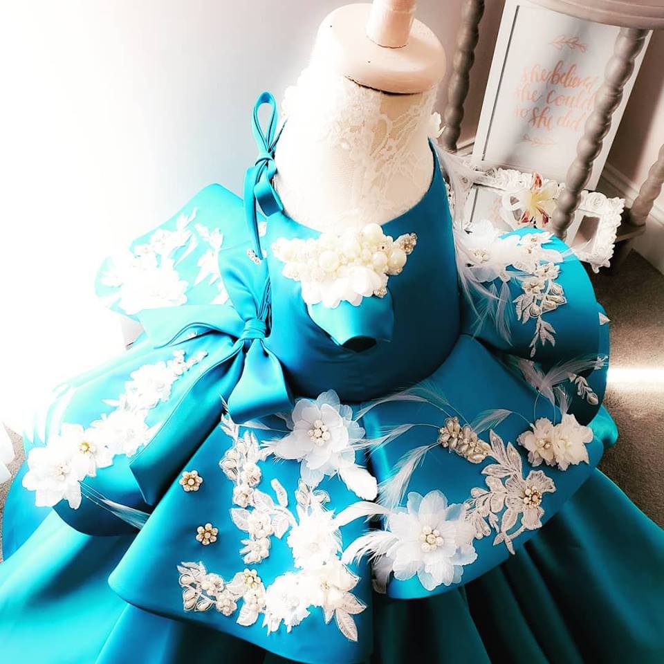 vintage style satin flower girl gowns featuring delicate pearl embellishments girls wedding attire pageantry wear f054