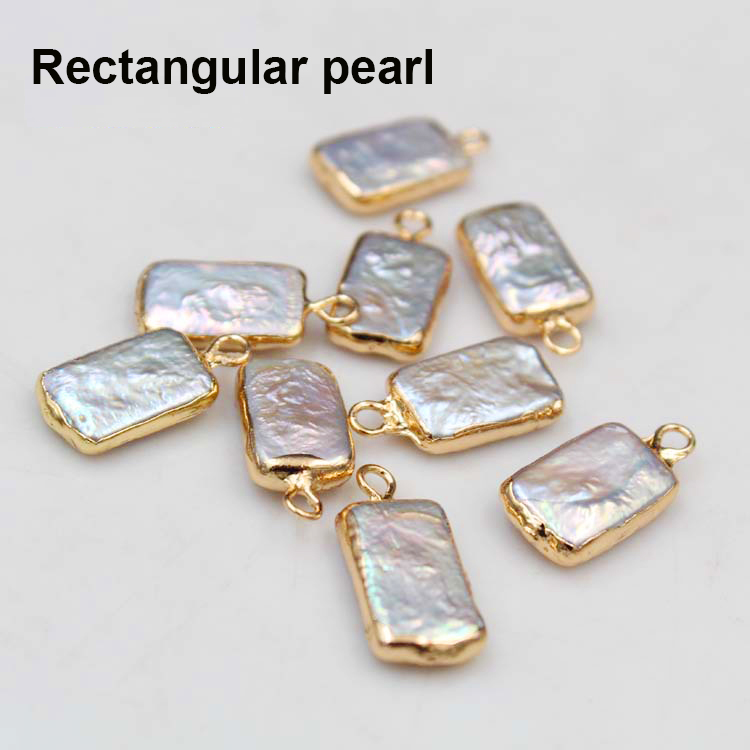 Natural freshwater shaped Baroque pearls edging rectangular drop-shaped single hanging DIY jewelry pearl accessories