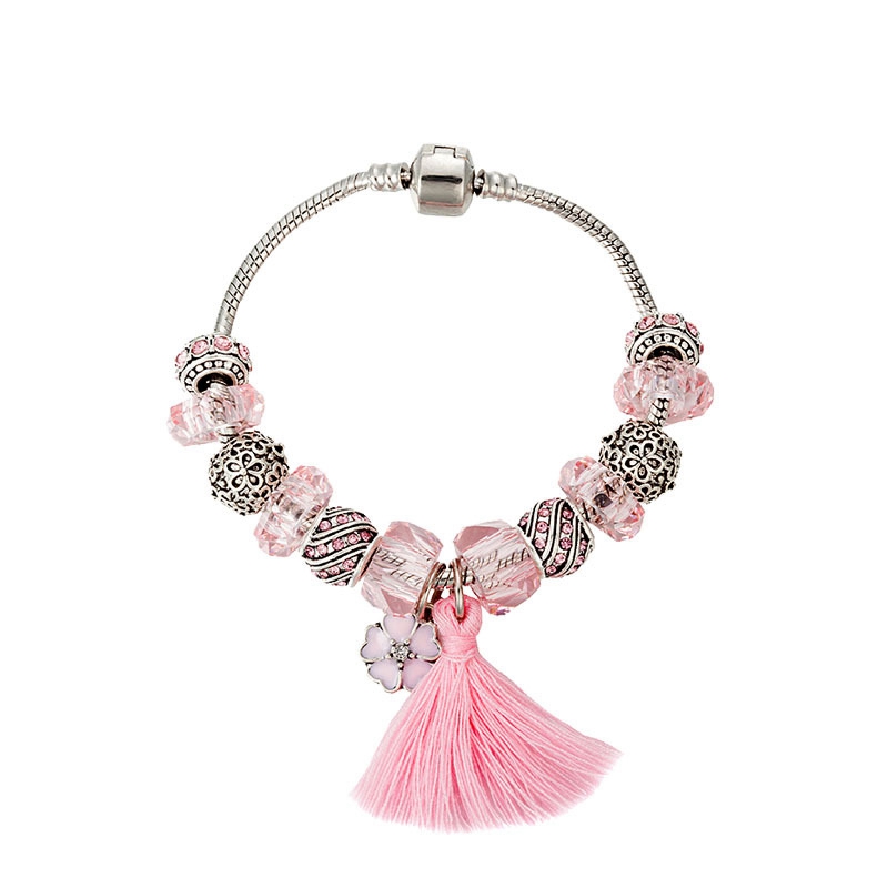 Fashion Flower Tassel Pendant Bracelet Luxury Designer Silver Plated Suitable for Pandora DIY Tassel Pendant Beaded Bracelet with box
Fashion Flower Tassel Pendant Bracelet Luxury Designer Silver Plated Suitable for Pandora DIY Tassel Pendant Beaded Bracelet with box