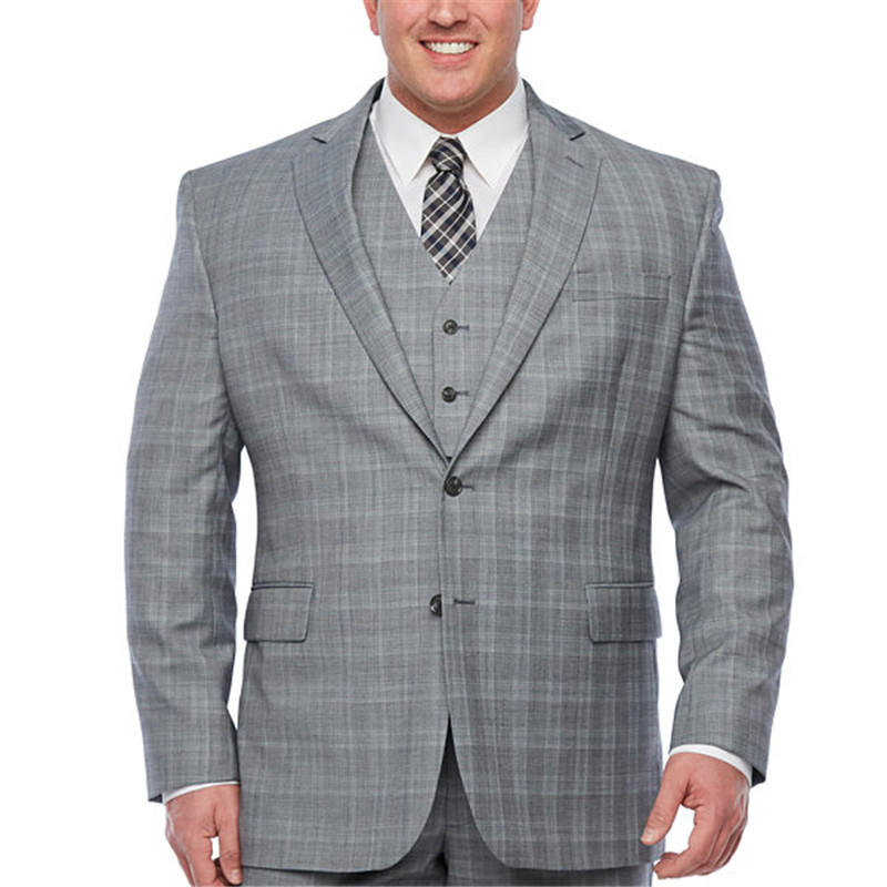 Plus Size Plaid Wedding Tuxedos Peaked Lapel Handsome Mens Jacket Two Button Check Formal Blazer 1 Pieces