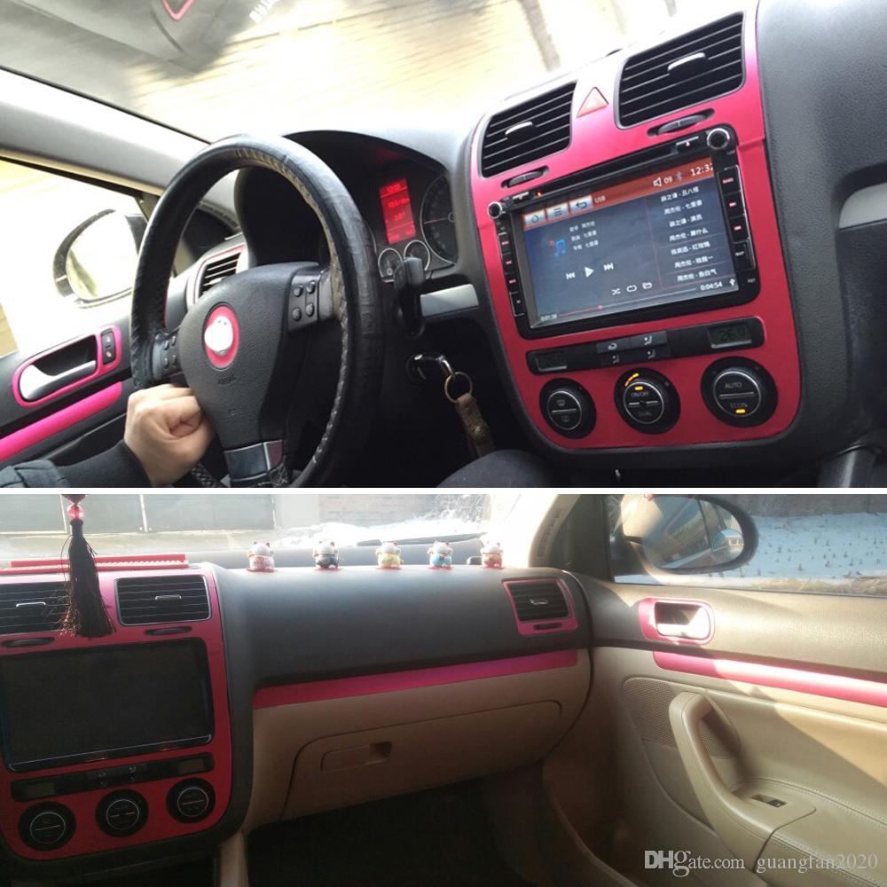 For Volkswagen VW Golf 5 GTI MK5 Interior Central Control Panel Door Handle Carbon Fiber Stickers Decals Car styling Accessorie