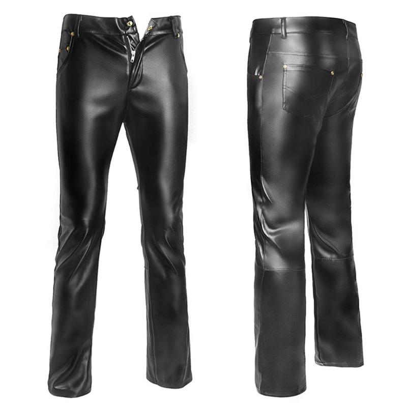 Punk Men Leather Pants Night Club Stage Boy Flirting Uniform Skinny Motocycle Biker Pants Long Stretchy Pencil Trousers, Black
Punk Men Leather Pants Night Club Stage Boy Flirting Uniform Skinny Motocycle Biker Pants Long Stretchy Pencil Trousers, Black