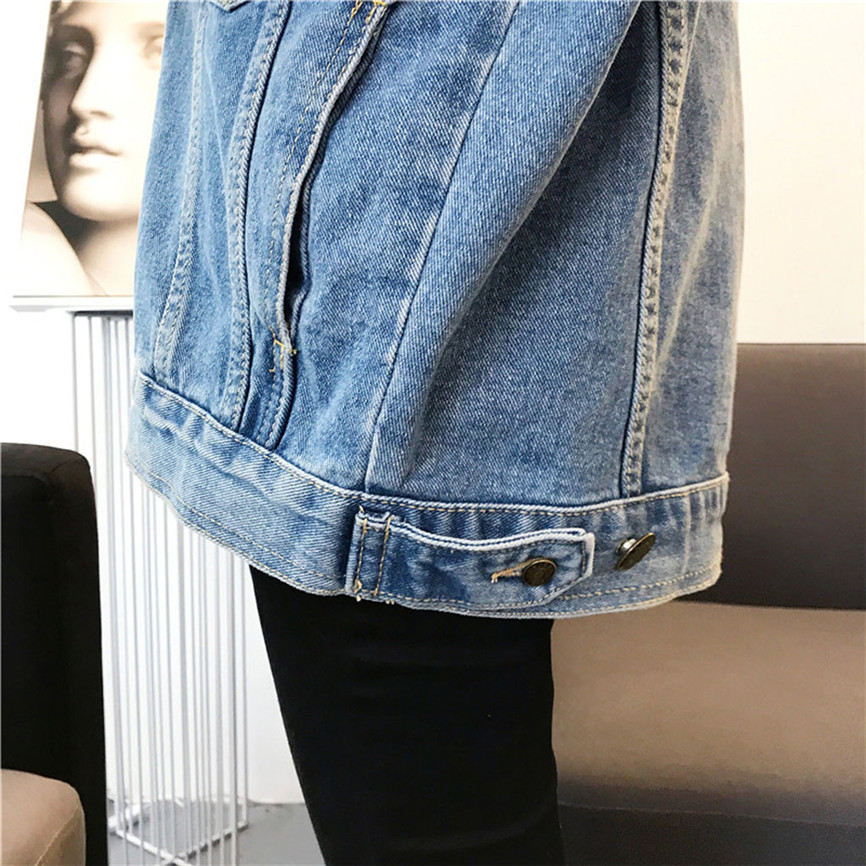 Oversize Denim Feminine Jacket Women Boyfriend Style Jeans Coat Retro Oversize Cowboy Denim Loose Casual Jacket