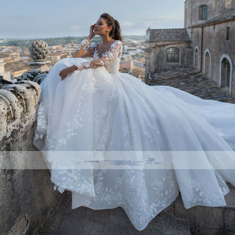 vintage white wedding dresses long sleeves corset back lace bridal gowns appliqued princess boho beach wedding dress cheap