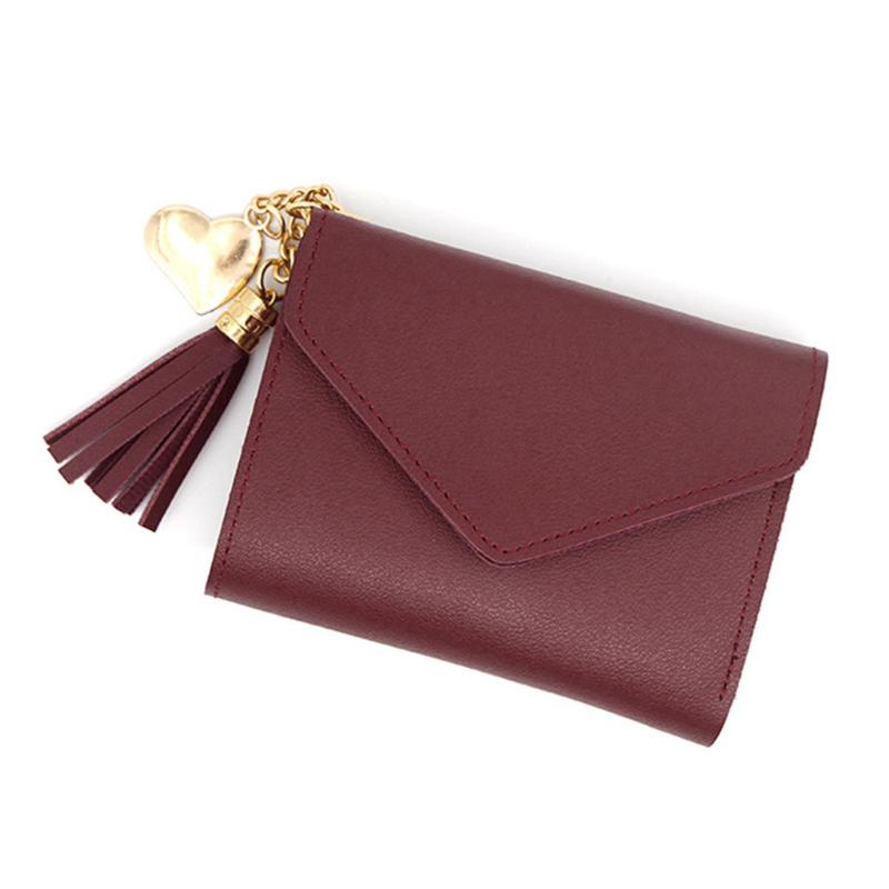 Women Simple Short Wallet Tassel Coin Purse Card Holders Handbag Carteira Short Mini PU Leather Bags Female Dames Portemonnee#40, Black
Women Simple Short Wallet Tassel Coin Purse Card Holders Handbag Carteira Short Mini PU Leather Bags Female Dames Portemonnee#40, Black