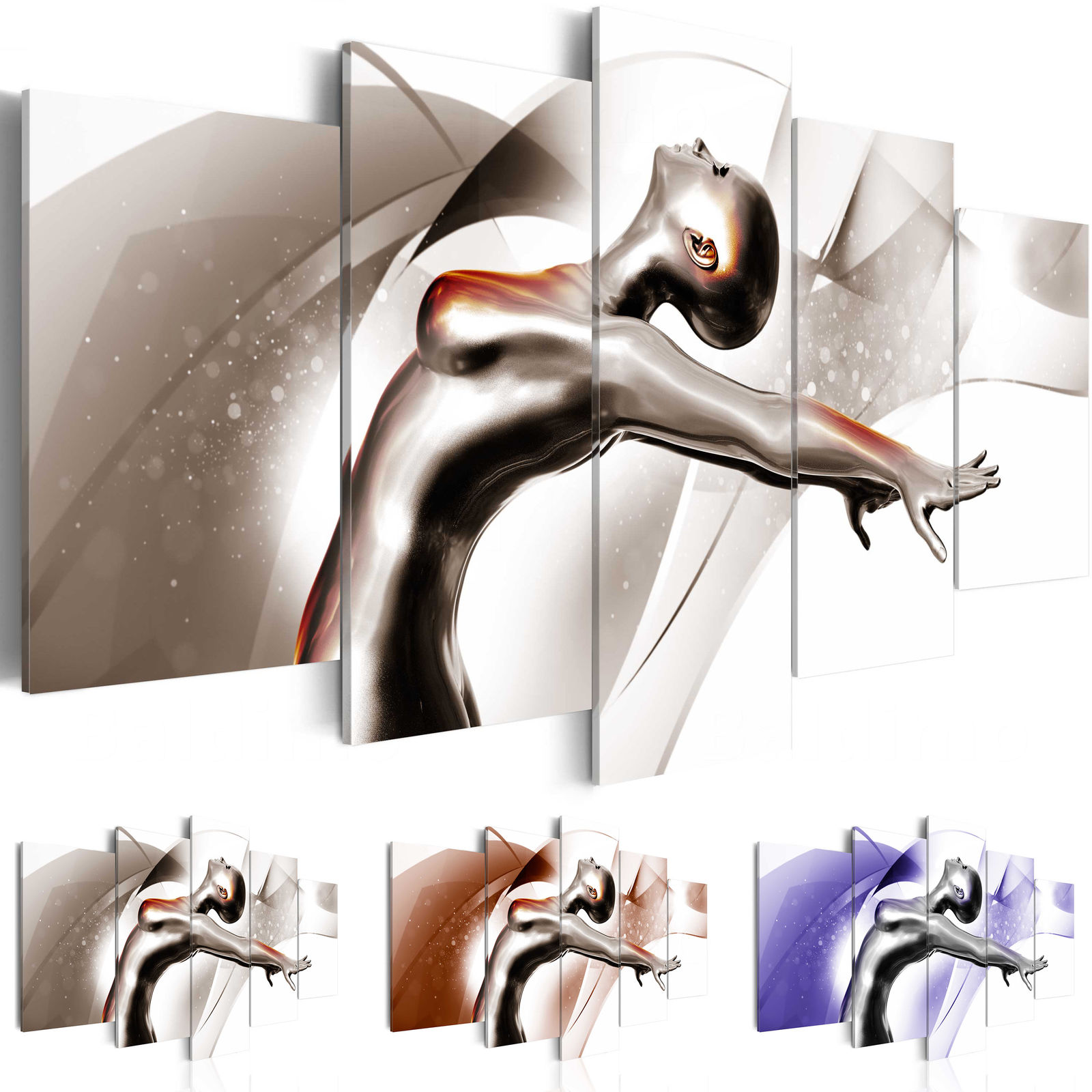 ( No Frame ) Naked Metal Dancer Canvas Print Modern Fashion Art Painting Gift for Love , Choose Color & Size