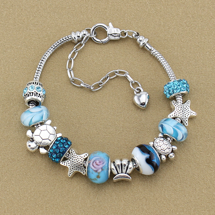 Strands Blue magic beads 925 silver bracelet starfish turtle gold as Diy jewelry gift
Strands Blue magic beads 925 silver bracelet starfish turtle gold as Diy jewelry gift
