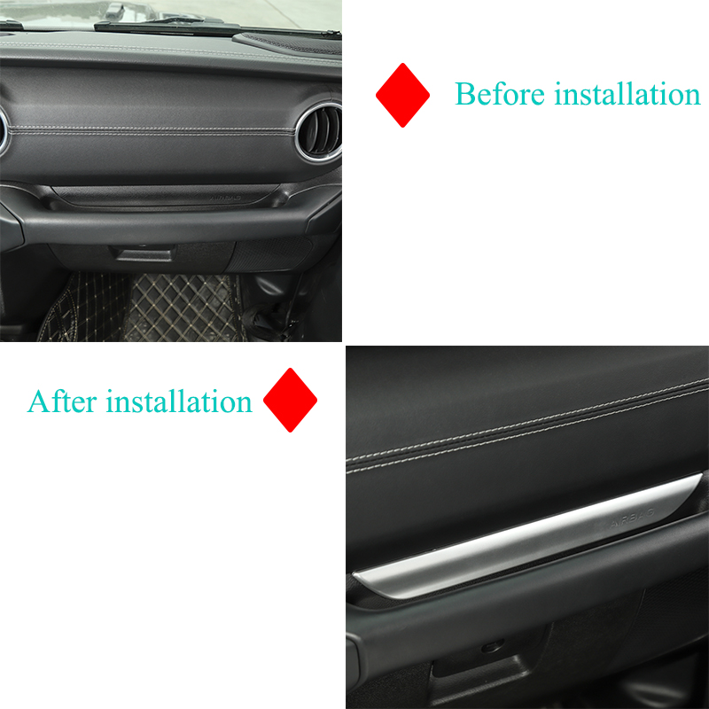 Co-pilot Handle Trim Strip Decoration Silver For Jeep Wrangler JL 2018 Factory Outlet High Quatlity Auto Internal Accessories