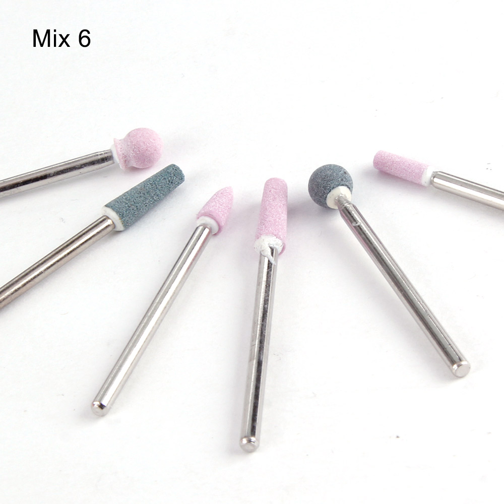 6pcs/set Ball Nail Drills Bits Stone Ceramic Milling Corundum Cutters Brush Electric Machine Rotary Burr Manicure Polish Tools