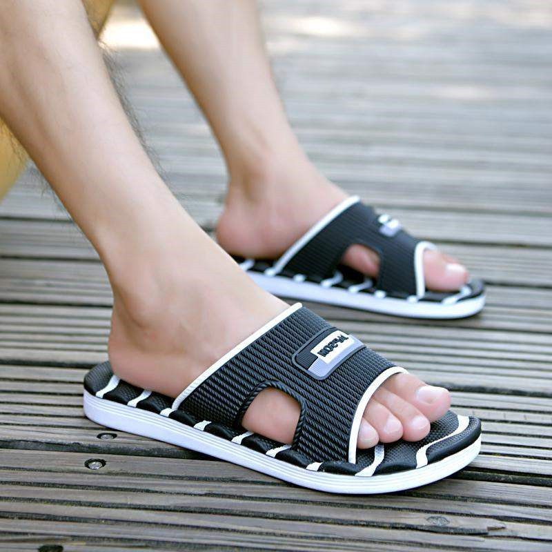 Man Slippers Beach Sandals Stripes Soft Mas Flip Flops for Men Slides Mens Slippers Outdoor Comfort Slipper Pantuflas De Hombre Invierno