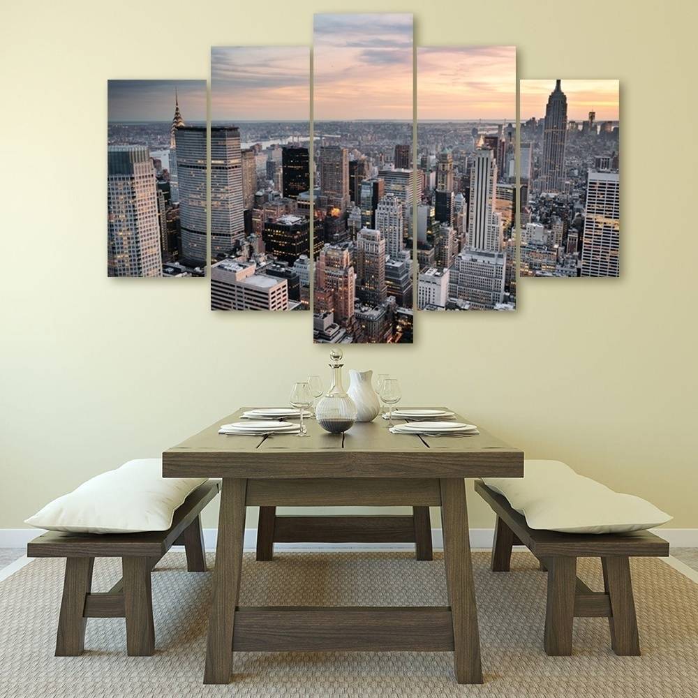Unframed 5pcs Fashion New York Large Modern Canvas Wall Art Oil Painting Modular Picture Living Room Decor