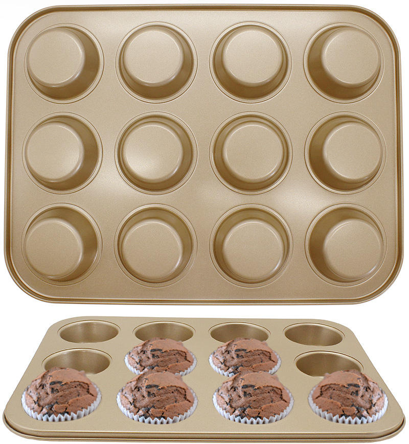 12 Count Baking Moulds Golden Nonstick Carbon Steel Shortcake Pan 122013
12 Count Baking Moulds Golden Nonstick Carbon Steel Shortcake Pan 122013