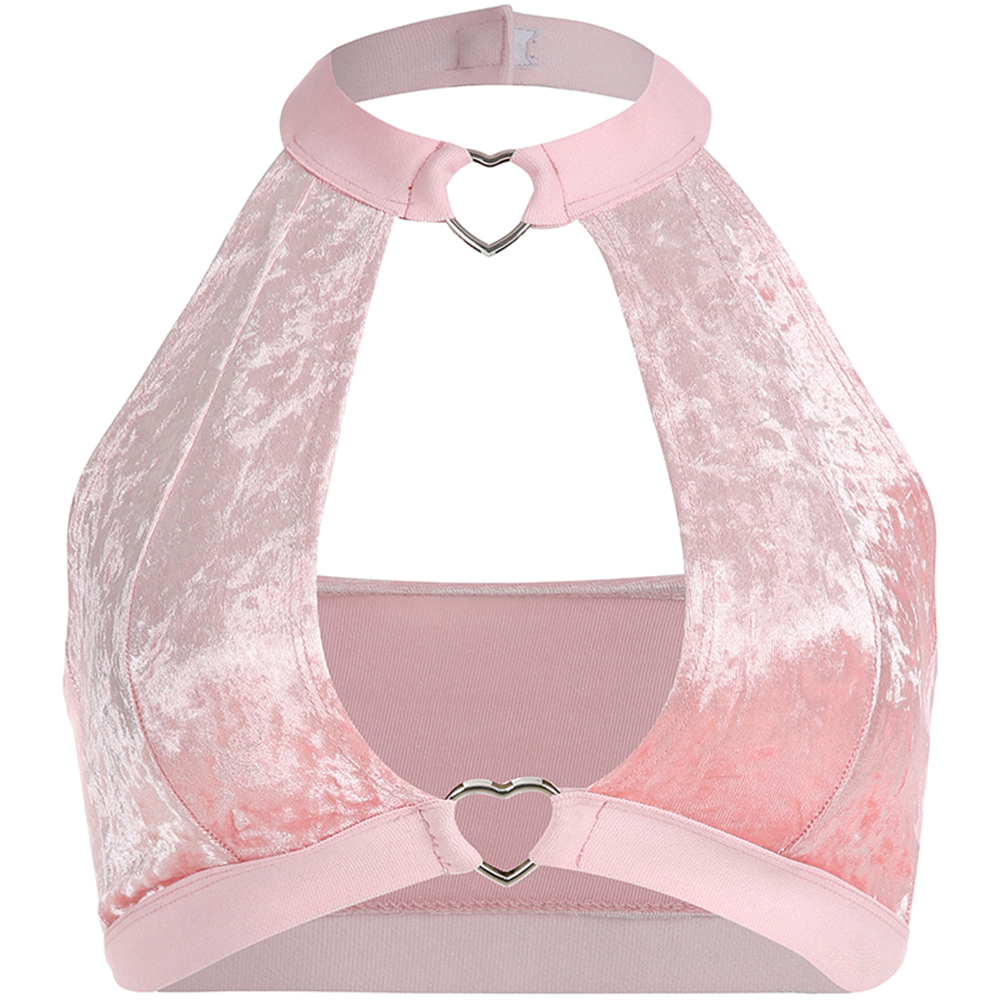 Women Hanging Neck Camisole Velvet Heart Ring Sexy Lingerie Halter Top Summer Beach Party Sleeveless Bralette Tank Top Pink, Black;white
Women Hanging Neck Camisole Velvet Heart Ring Sexy Lingerie Halter Top Summer Beach Party Sleeveless Bralette Tank Top Pink, Black;white