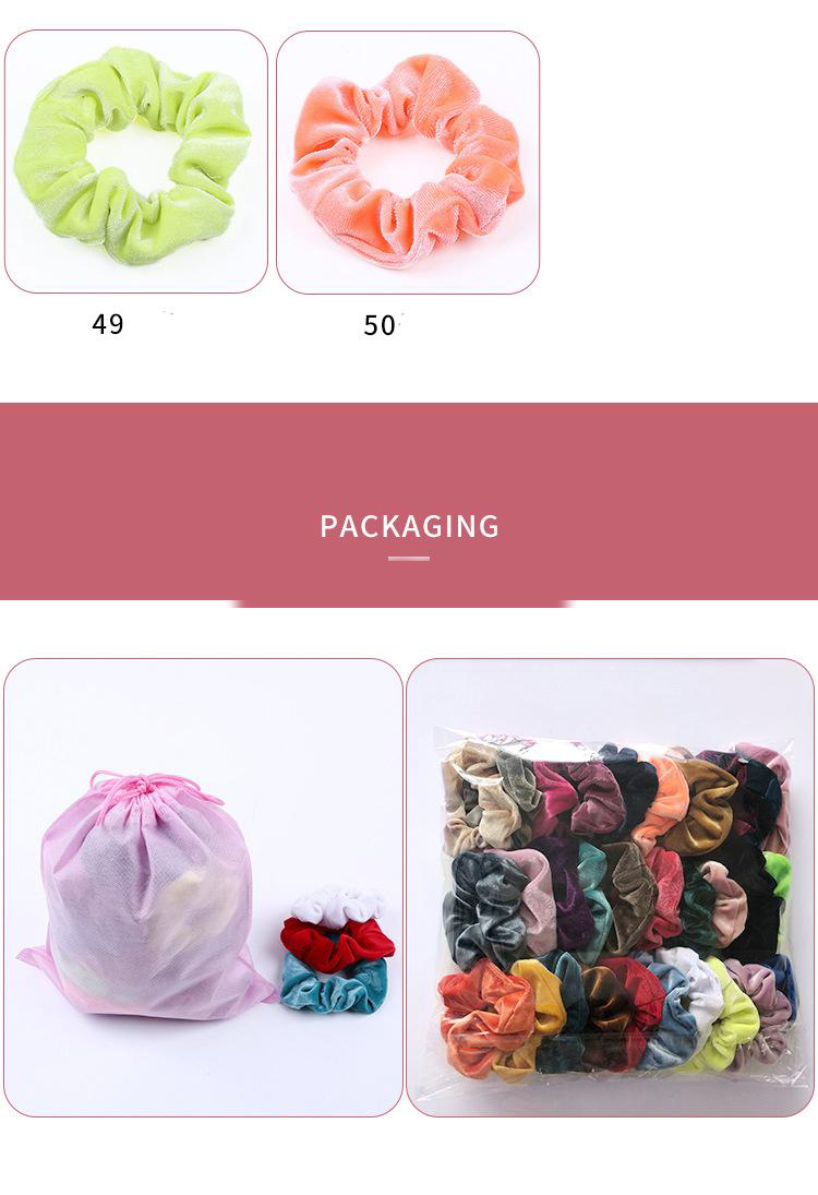50 Colors Girl Velvet Hair Scrunchy Ring Elastic Hair Bands Large intestine Ponytail Scrunchies Hairs loop Soft Hairband Headwear