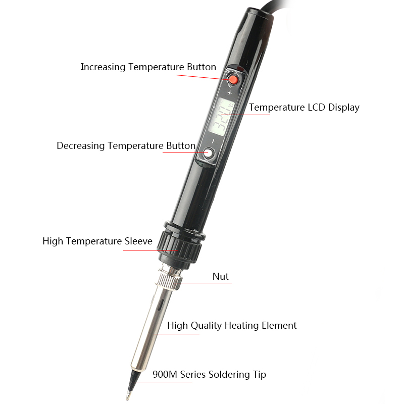 Professional Temperature Adjustable LCD Digital Electrical Soldering Iron Soldering Station DIY Welding Tools 220V 90W EU plug
Professional Temperature Adjustable LCD Digital Electrical Soldering Iron Soldering Station DIY Welding Tools 220V 90W EU plug
