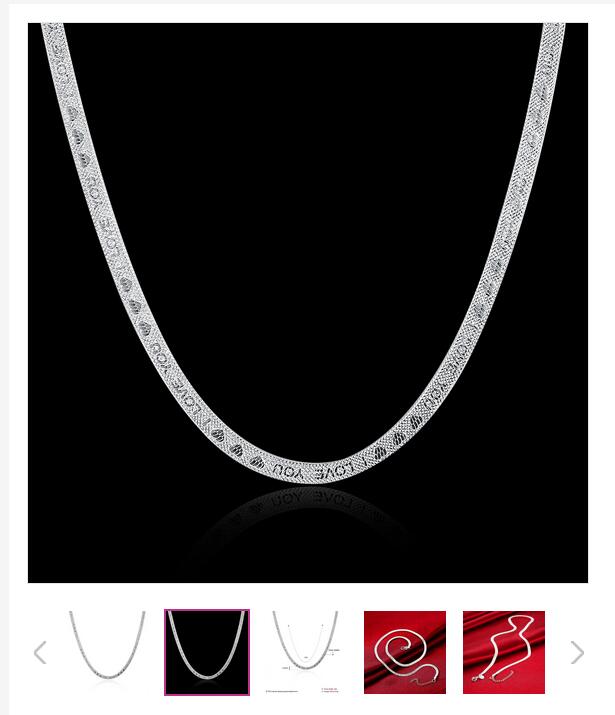 Brand new I LOVE YOU necklace Men sterling silver plate necklace STSN201,wholesale fashion 925 silver Chains necklace factory direct sale