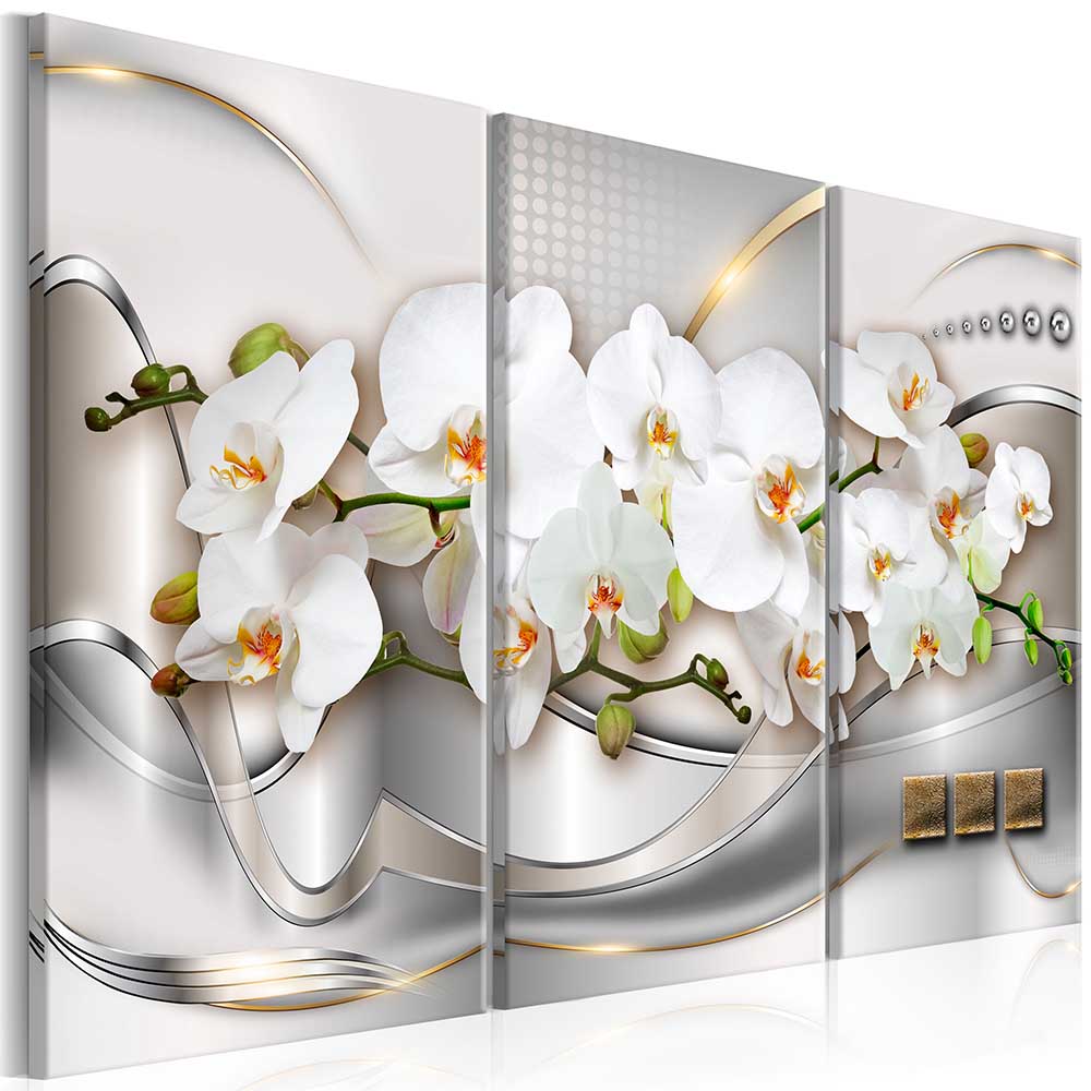 3 Piece Print Abstract Painting Canvas Wall Art Modern Orchid Flower Decoration Picture Beautiful Unframed ,Choose Color And Size
