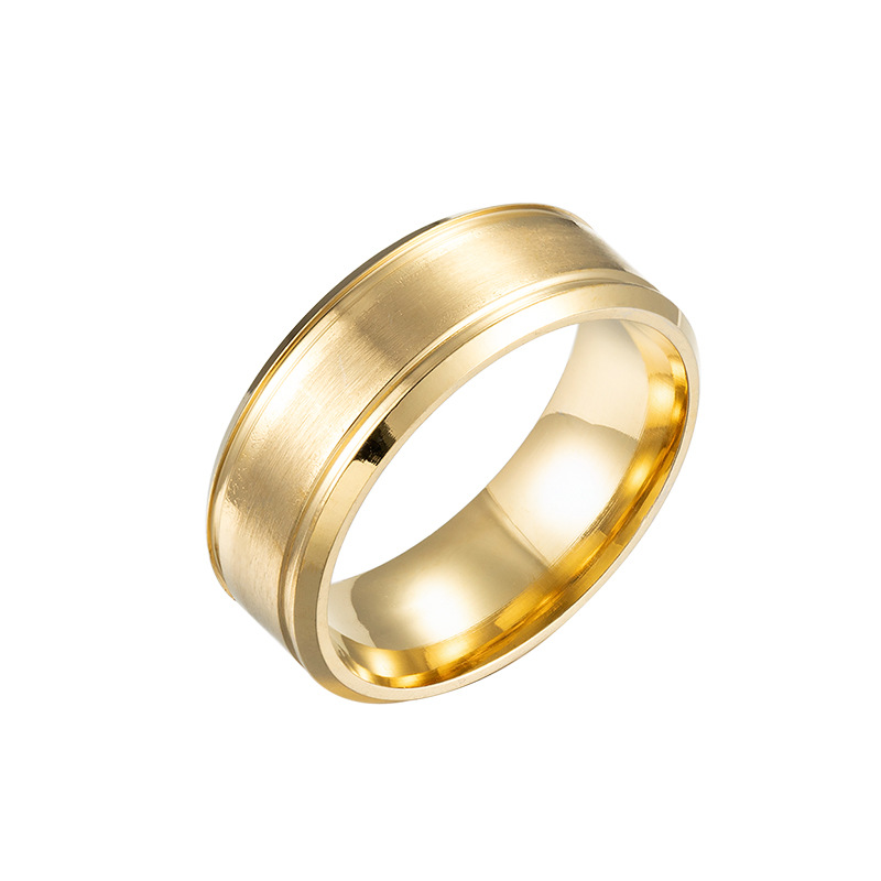 Stainless Steel Matte Ring Band Simple Black Gold Finger Tail Rings for Woman Man Fashion Jewelry Will and Sandy