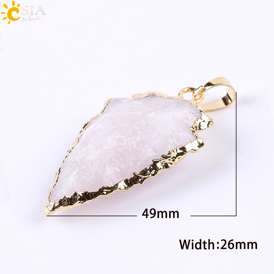 wholesale Crystal Natural Stone Pendant Necklace Arrow Healing Crystal Necklace For Women 2020 hot sale necklace