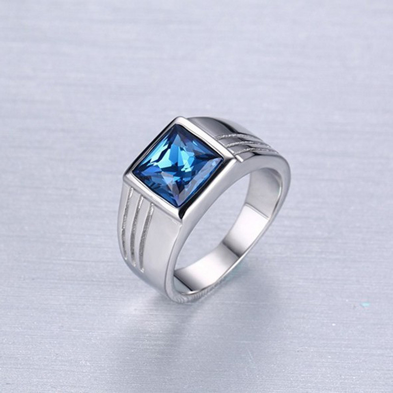 Jewelry Personality Set Blue Ring Man Ring Hand Decorate