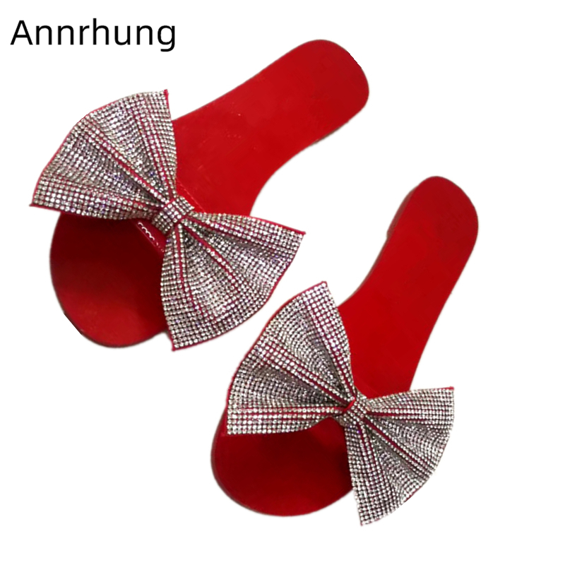 Drilled Crystal Butterfly-knot Slippers Women Big Bowknot Flat Beach Shoes Woman Summer Outwear Slides Zapatos De Mujer, Red
Drilled Crystal Butterfly-knot Slippers Women Big Bowknot Flat Beach Shoes Woman Summer Outwear Slides Zapatos De Mujer, Red