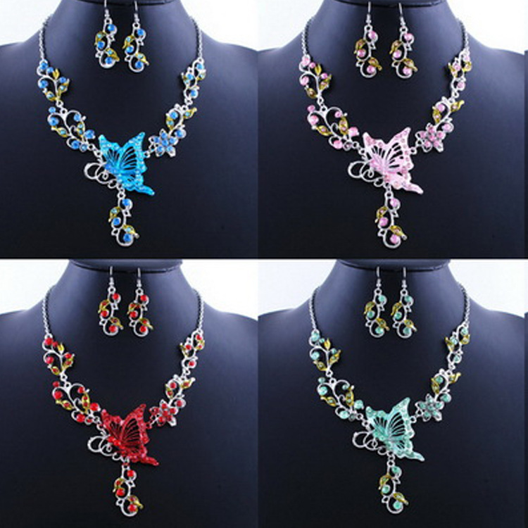 Women Jewelry Sets Butterfly Flower Rhinestone Pendant Statement Necklace Earrings Set Fashion Bridal Wedding Dress Jewelry for Lady Girl, Please choose
Women Jewelry Sets Butterfly Flower Rhinestone Pendant Statement Necklace Earrings Set Fashion Bridal Wedding Dress Jewelry for Lady Girl, Please choose