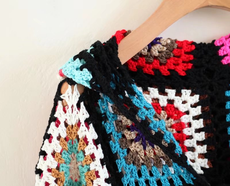 2020 Spring New Women Cardigans Colorful Knitted Flower Hooded Women Poncho Open Stitch Long Cardigans