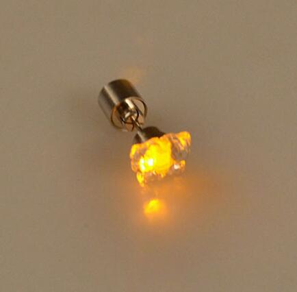 Party Decoration Light Up LED Earrings Christmas Studs Flashing Blinking Stainless Steel Dance Accessories Supplies Gift