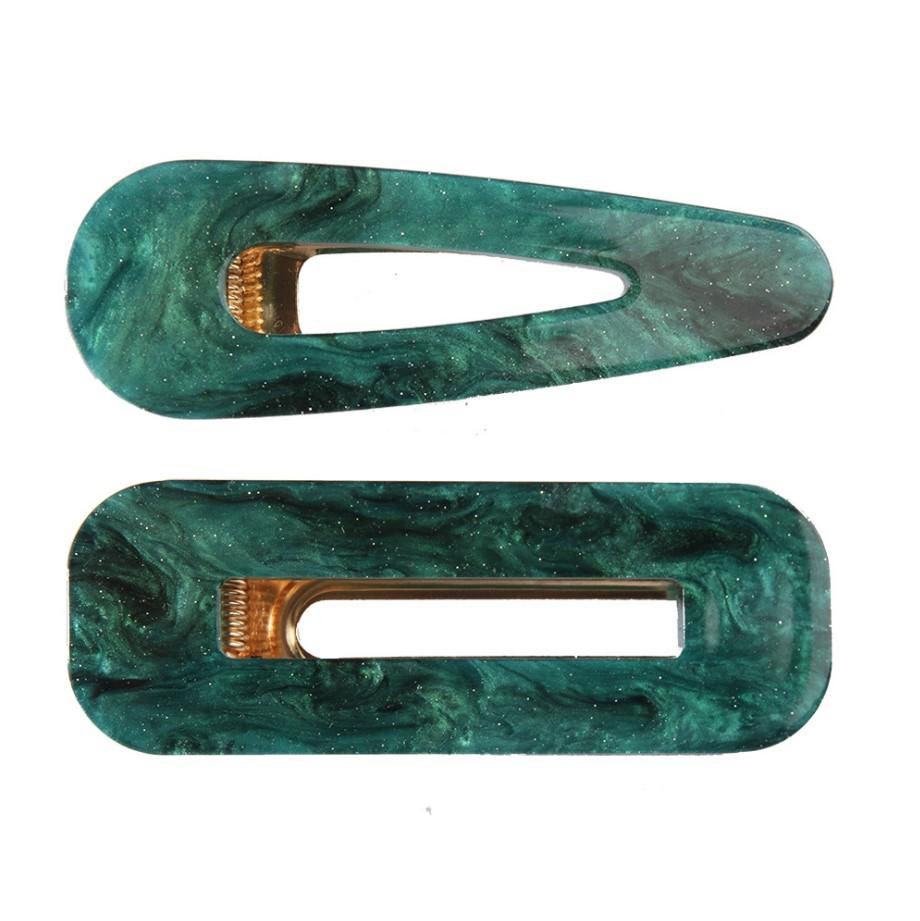 Acrylic Hair BB Clip Snap Barrette Accessories Hairpin Girls Boutique Acetic Acid Rectangle Waterdrop Hairgrip Gift package