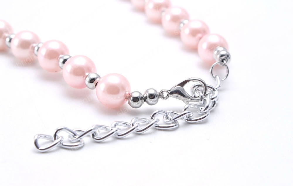 Child Girls Chunky Beads Necklace Fashion Rose Flower Chunky Necklace Jewelry For Baby Kids Sweetly Design Birthday Gift