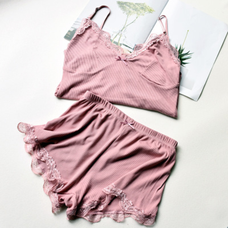 Two Piece Cotton Pajama Set Sexy Lace Top And Shorts Pyjamas Spaghetti Strap Sleepwear High Elastic Pijama Nightie Home Clothes, Black
Two Piece Cotton Pajama Set Sexy Lace Top And Shorts Pyjamas Spaghetti Strap Sleepwear High Elastic Pijama Nightie Home Clothes, Black