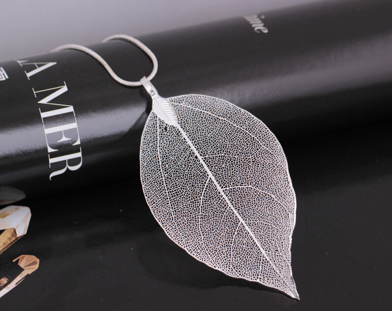 Gold Chain Necklace Women Men Jewelry Maxi Necklace Rose Gold Color Chain Real Charm Pendant Necklaces & Pendants Leaf Necklace