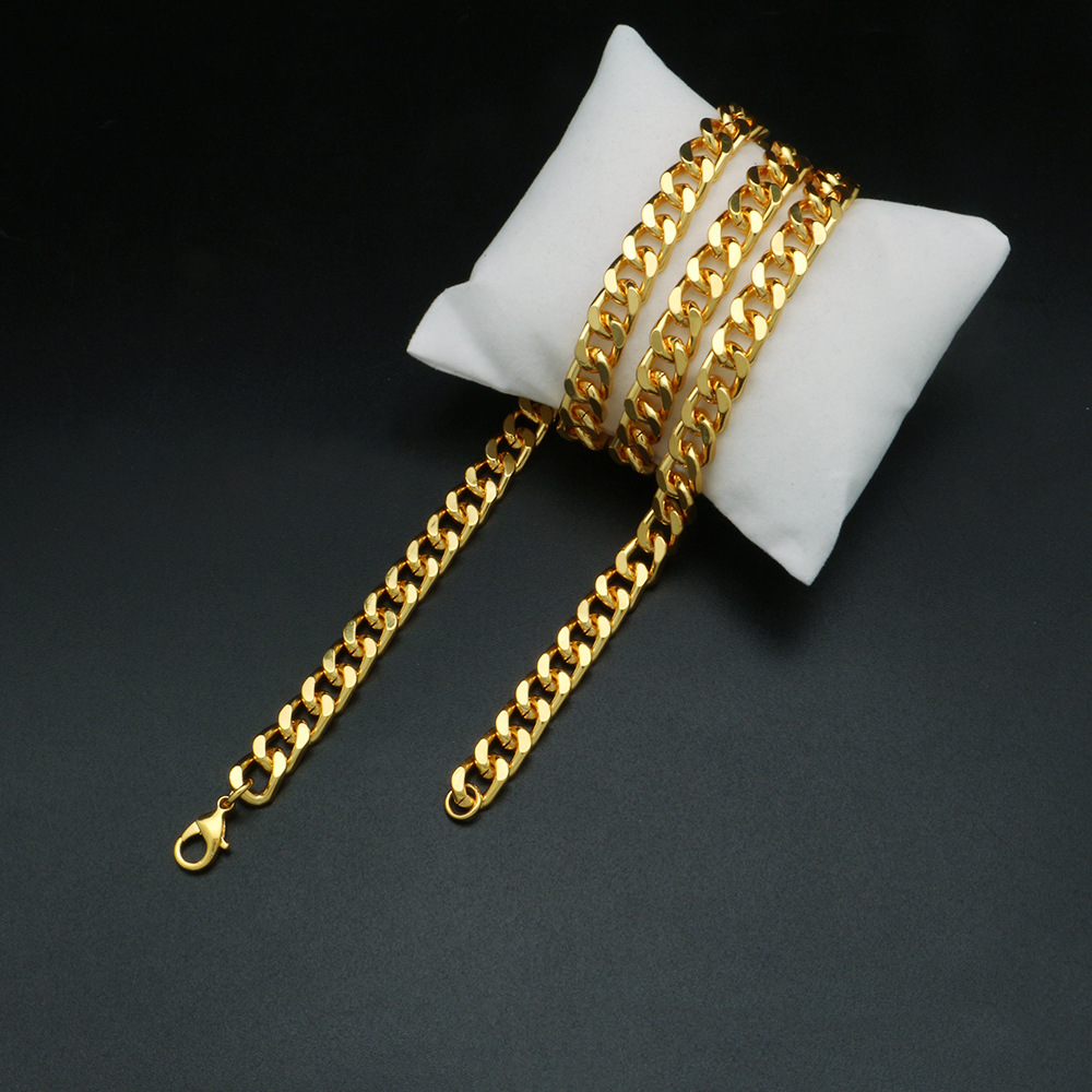Hip Hop Shiny 18K Real Gold Plated Cuba Rope Snake Chain Necklace for Men Women Gift Fashion Jewelry Accessories