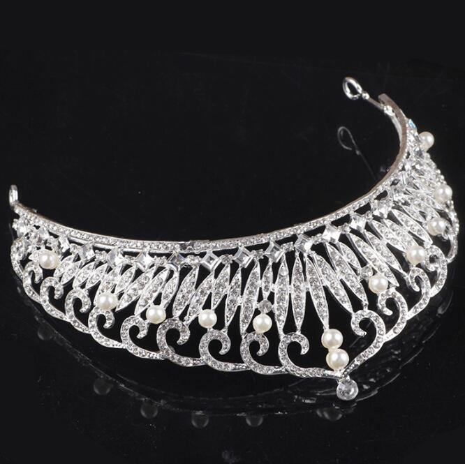 2020 In Stock Free Shipping Rhinestone Crystal Wedding Party Prom Homecoming Crowns Band Princess Bridal Tiaras Hair Accessories Fashion