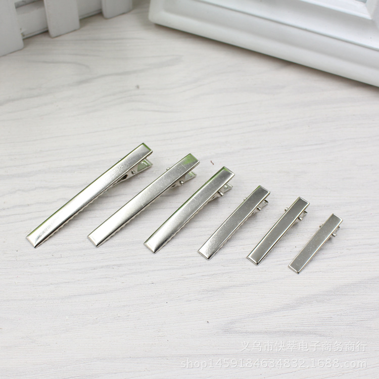 Single Prong Metal Alligator Hair Clip Accessories Silver Color Cheap Hairclips Hair Pin Girls Hair Bow Flower Accessory 50PCS FJ3223