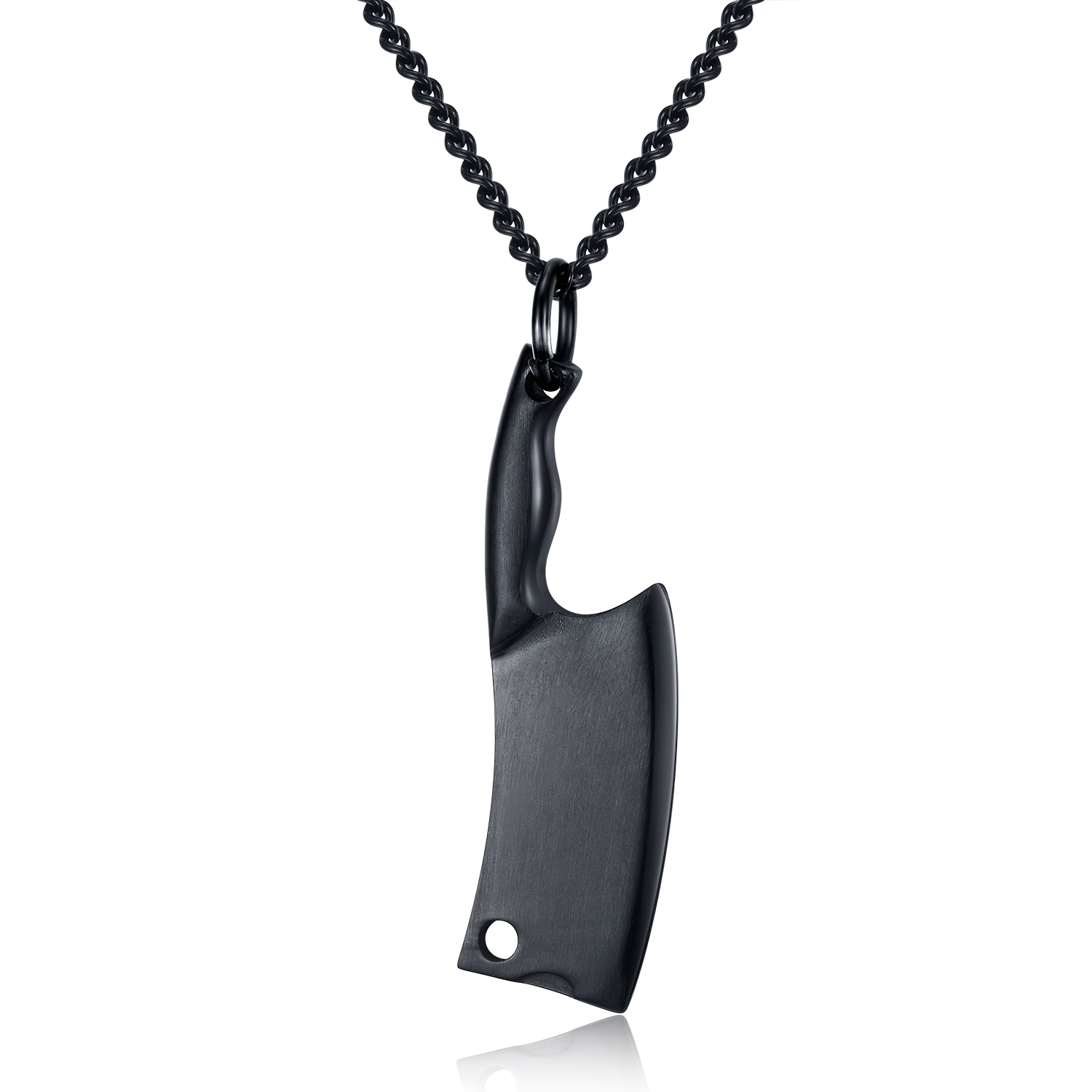Colorful Creative Knife Shape Pendant Necklace Cool Men Hip Hop Stainless Steel Charm Pendants Jewelry Wholesale