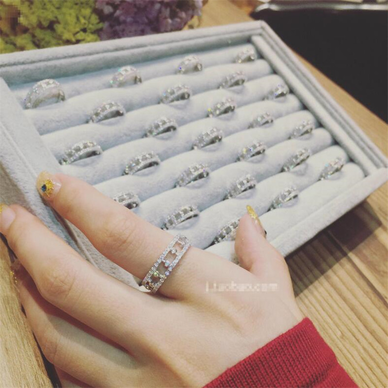 Classical Luxury Jewelry Real 925 Sterling Silver Full White Topaz CZ Diamond Pepper Party Gemstones Eternity Women Wedding Band Ring Gift