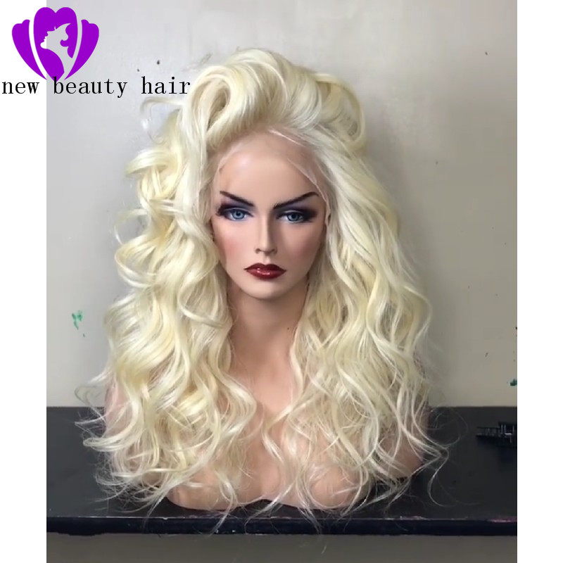 613 Blonde Synthetic Lace Front Wig Long Body wave Wigs For Women Heat Resistant Fiber Glueless Natural Hairline Cosplay Wig 26''