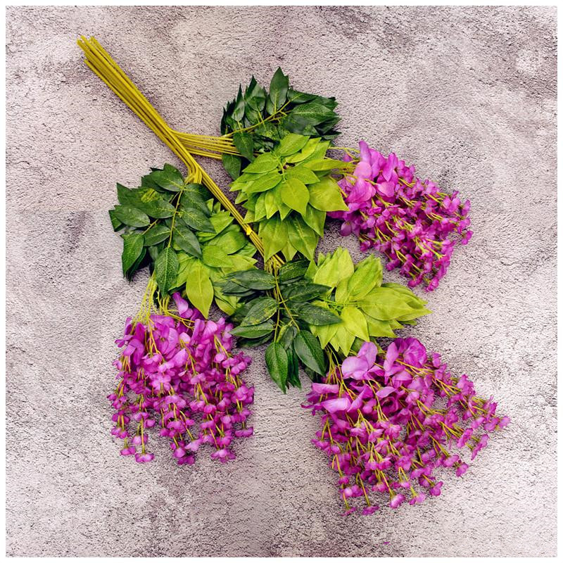 Wisteria Wedding Decor Artificial Decorative Flowers Garlands for Festive Party Wedding Home Supplies multi-colors 110cm /75cm