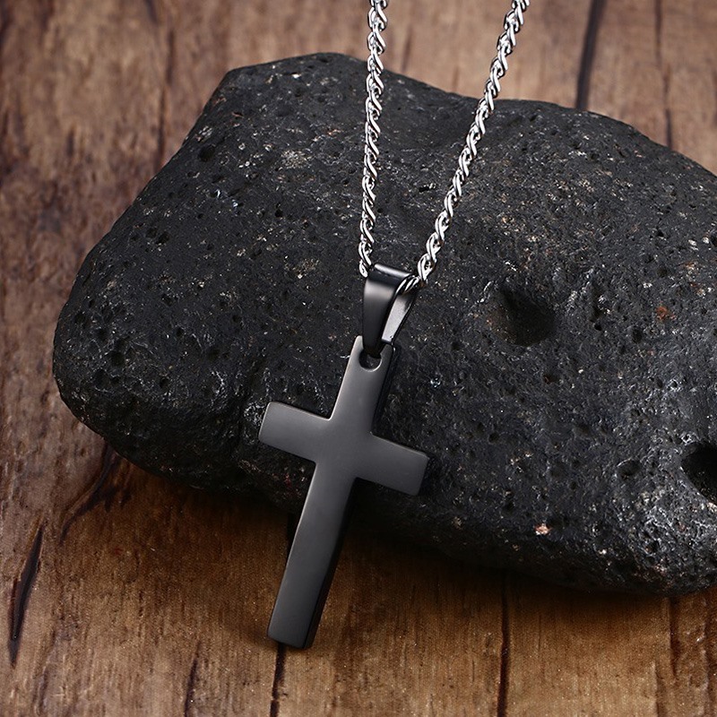 Classical Christian Cross Pendant Necklace for Men Women HipHop Religious Sweater Long Chain Smooth Surface Cross Jewelry Necklaces Women Fashion Gift